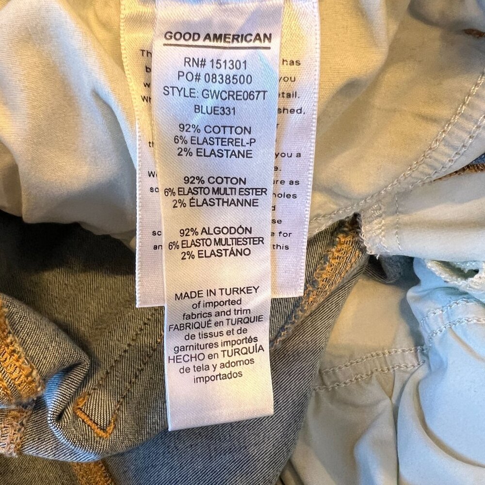 Good American Good Waist Raw Edge Skinny Jeans in Blue331 Size 10 - Picture 7 of 13